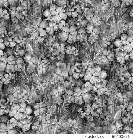 Watercolor seamless floral Monochrome black and white pattern. Watercolor seamless floral Monochrome black and white pattern. 69400636
