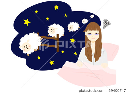 Insomnia female night counting sheep Insomnia female night counting sheep 69400747