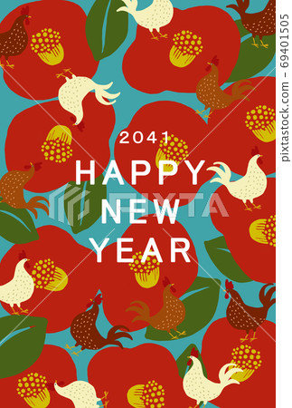 2041公雞年新年賀卡模板 2041公雞年新年賀卡模板 69401505