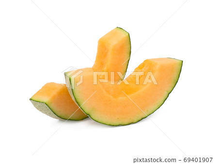 sliced melon isolated on white background sliced melon isolated on white background 69401907