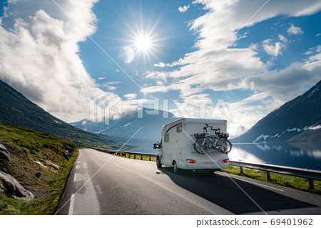 Family vacation travel RV, holiday trip  motorhome 69401962