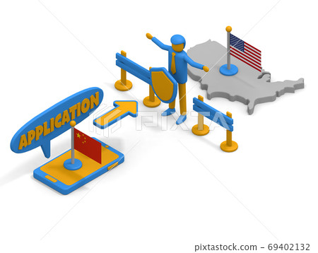 Trade war between the United States and China.... - Stock Illustration ...