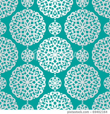 Silver and turquoise seamless pattern. Silver and turquoise seamless pattern. 69402164