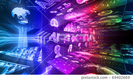 數字網絡技術AI人工智能數據通信系統信息3D圖 69402669