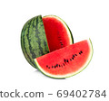 watermelon with slices isolated on white background 69402784