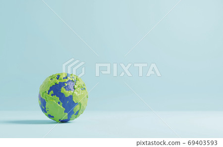 Plasticine earth on color paper background minimal style 69403593