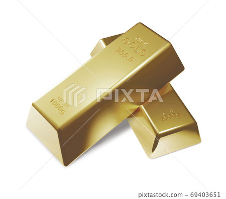Gold bars isolated on white background 3D Render - Stock Illustration ...