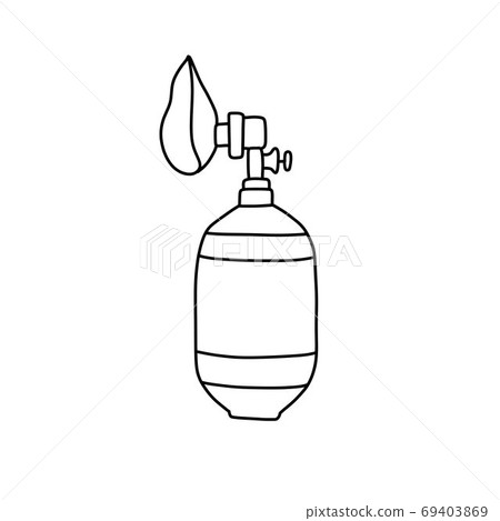 bag valve mask doodle icon, vector color 69403869