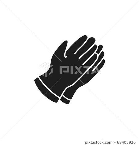 safety gloves doodle icon, vector color 69403926