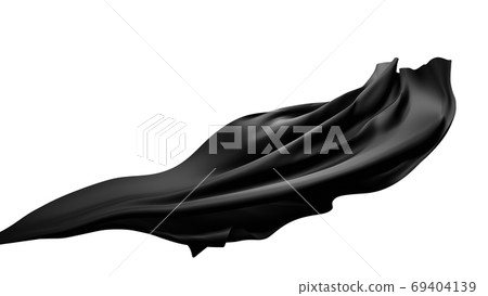 Black fabric cloth flrying the wind isolated on white background Black fabric cloth flrying the wind isolated on white background 69404139