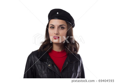 Young pretty woman Ernesto Che Guevara cosplay. 69404593