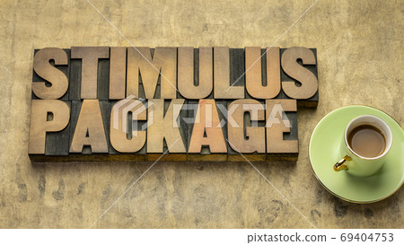 stimulus package concept in wood type stimulus package concept in wood type 69404753