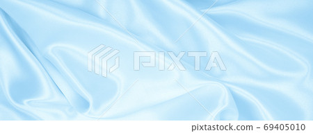 Smooth elegant blue silk or satin luxury cloth texture as abstra 69405010