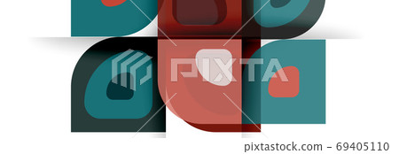 Set of vector modern geometric abstract backgrounds with repeating abstract round shapes patterns and shadow effects Set of vector modern geometric abstract backgrounds with repeating abstract round shapes patterns and shadow effects 69405110
