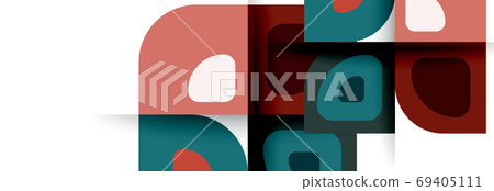 Set of vector modern geometric abstract backgrounds with repeating abstract round shapes patterns and shadow effects Set of vector modern geometric abstract backgrounds with repeating abstract round shapes patterns and shadow effects 69405111