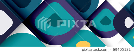Set of vector modern geometric abstract backgrounds with repeating abstract round shapes patterns and shadow effects 69405121
