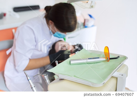 Equipment for dentistry UV ultraviolet lamp in dentist office 69407607