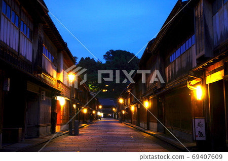 金澤市風景東茶屋區夜景 金澤市風景東茶屋區夜景 69407609