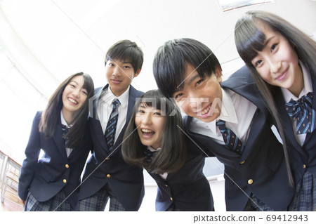 High school student with shoulder High school student with shoulder 69412943