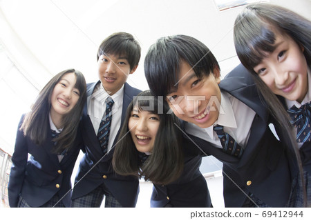 High school student with shoulder High school student with shoulder 69412944