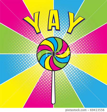 Colorful Lollipop Candy Vector Illustration. Social Media Post T Colorful Lollipop Candy Vector Illustration. Social Media Post T 69413556