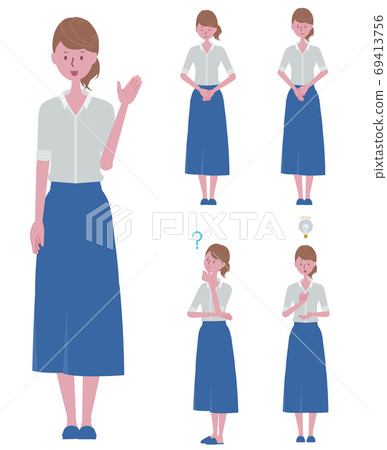 (信息,鞠躬,說服,想知道)女性插圖集 (信息,鞠躬,說服,想知道)女性插圖集 69413756