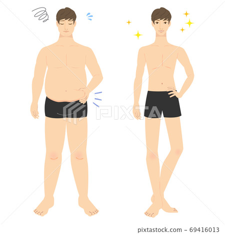 男人在全身前後的飲食中 69416013