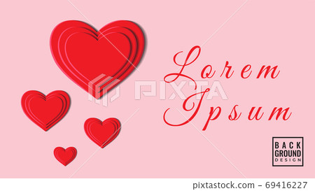 Colorful 3D Heart Shape Papercut Layers Vector Illustration. Abs Colorful 3D Heart Shape Papercut Layers Vector Illustration. Abs 69416227