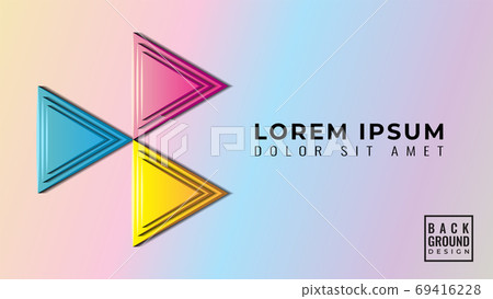 Colorful Glossy 3D Triangle Papercut Layers Vector Illustration. Colorful Glossy 3D Triangle Papercut Layers Vector Illustration. 69416228