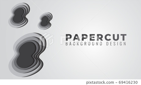 Monochrome Papercut Layers Vector Illustration. Abstract Backgro Monochrome Papercut Layers Vector Illustration. Abstract Backgro 69416230