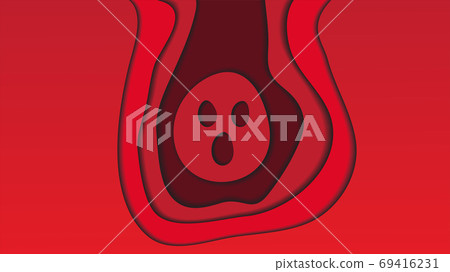 Cute Demon Papercut Layers Vector Illustration. Abstract Backgro Cute Demon Papercut Layers Vector Illustration. Abstract Backgro 69416231
