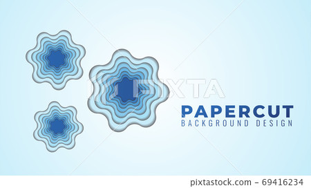Wavy Hole Papercut Layers Vector Illustration. Abstract Backgrou 69416234