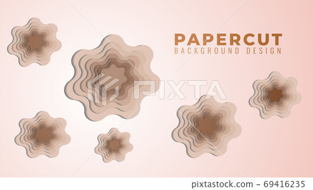 Wavy Hole Papercut Layers Vector Illustration. Abstract Backgrou 69416235