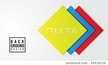 Colorful Layered Square Shape Vector Illustration with Blank Spa 69416239