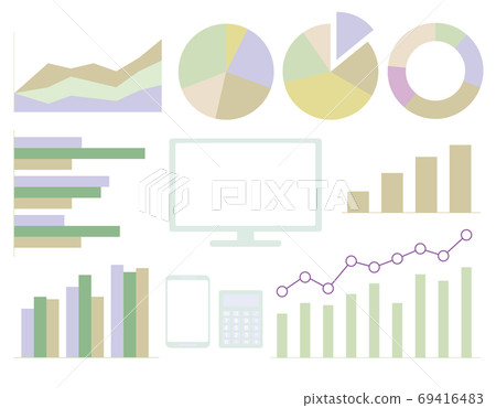 Graphs / Mathematics 01_03 (Set of various graphs / IT equipment / smartphones / PCs) 69416483