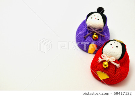 Hina dolls on a white background (with copy space) Hina dolls on a white background (with copy space) 69417122