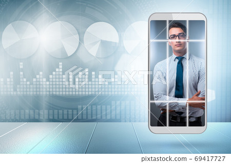 Online and internet dependency concept 69417727