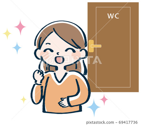 Woman illustration cleaned in the bathroom Woman illustration cleaned in the bathroom 69417736