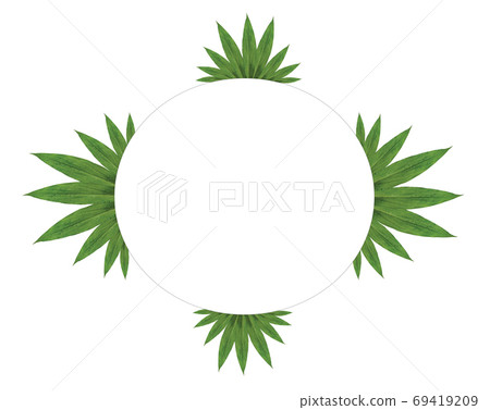 The copy space layout is created from green leaves. 69419209