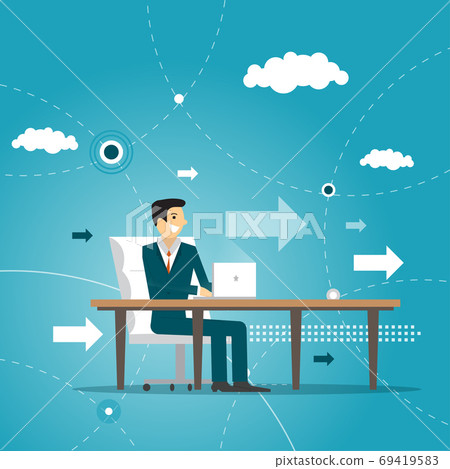 businessman is helping hand to success. business concept. businessman is helping hand to success. business concept. 69419583