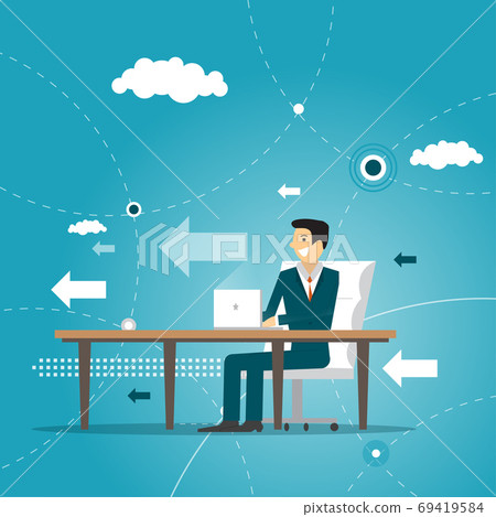 businessman is helping hand to success. business concept. businessman is helping hand to success. business concept. 69419584