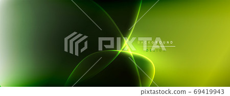 Vector abstract background - liquid bubble shapes on fluid gradient with shadows and light effects. Shiny design template for text 69419943