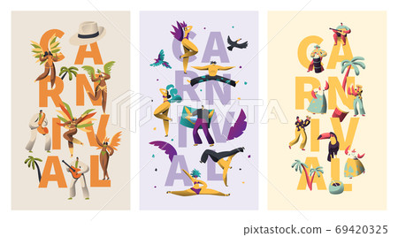Brazil Carnival Exotic Character Typography Banner Brazil Carnival Exotic Character Typography Banner 69420325