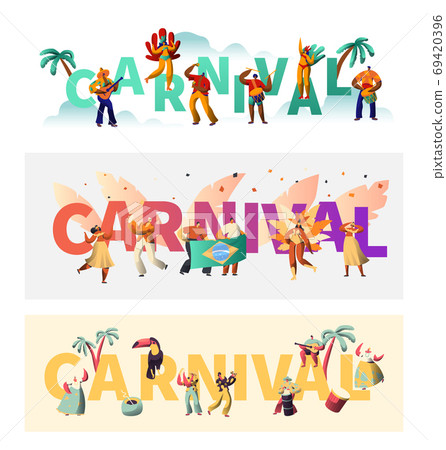 Brazil Carnival Exotic Costume Typography Poster Brazil Carnival Exotic Costume Typography Poster 69420396
