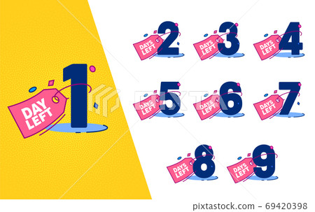 Day Left Counter Label Badge Set. Advertising Day Left Counter Label Badge Set. Advertising 69420398