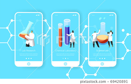 Scientist Flask with Chemical Liquid Mobile App Scientist Flask with Chemical Liquid Mobile App 69420891