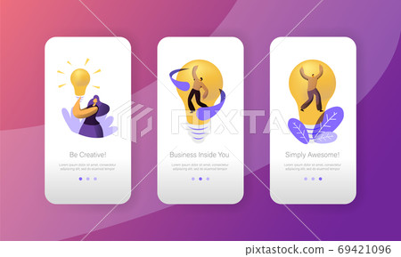 Startup Creative Idea Lightbulb Concept Mobile App 69421096