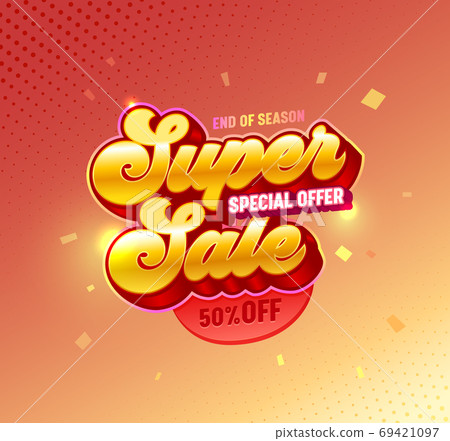 Super Sale Offer 3d Banner Promotion Discount 69421097