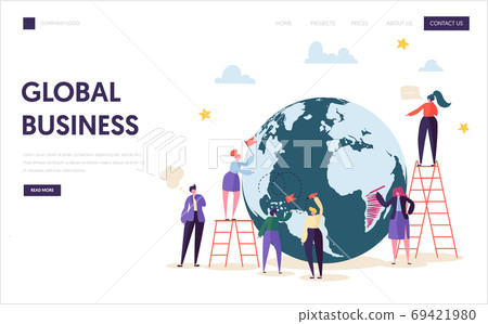 Global Business Team Character Landing Page 69421980