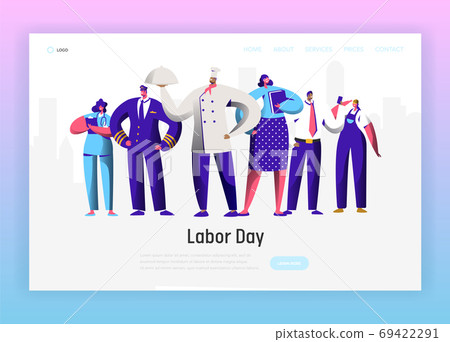 Labor Day Profession Character Group Landing Page 69422291
